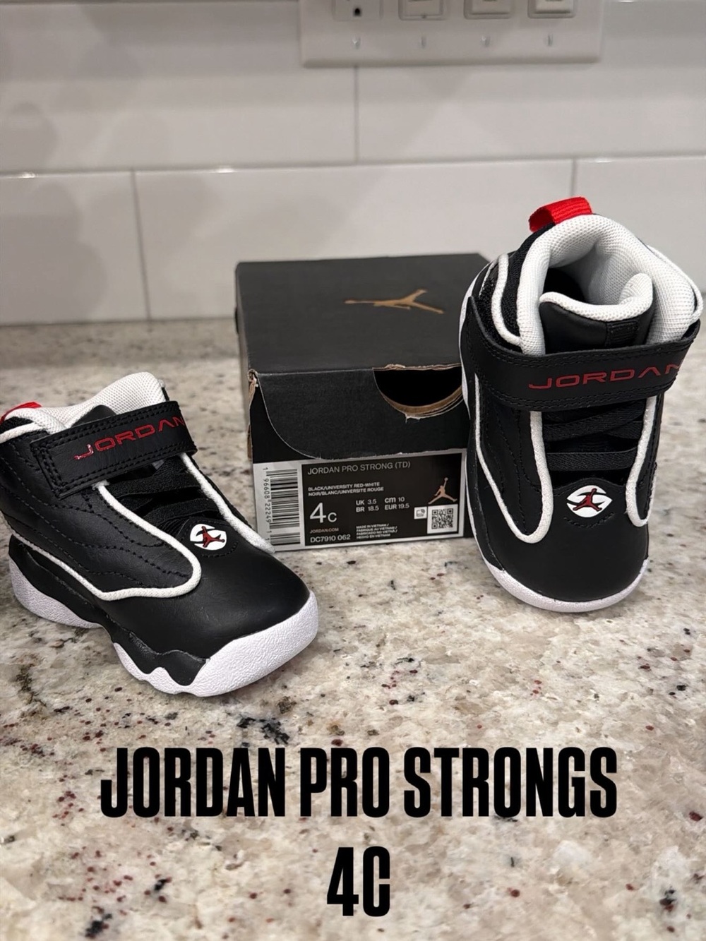 Jordan Baby Sneakers in Black, White & Red Accents